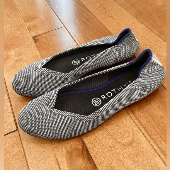 Rothy’s Rare Lilac Heel Stripe Flats Size 7 - Picture 11 of 12